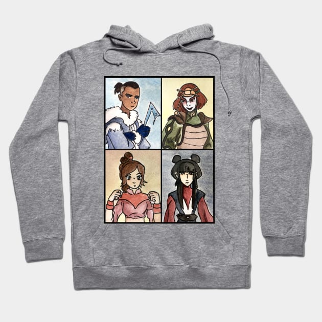 The Last Paintbender: Team Avatar Non-Benders Hoodie by TheDoodlemancer